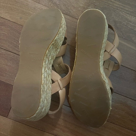 Kork-Ease Ande Tan Leather Espadrille Wedge Platform Sandals Size 9 - Picture 3 of 6